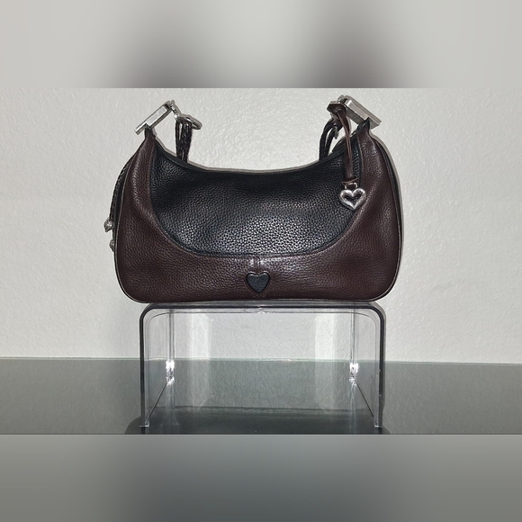 Brighton Handbags - Brighton Elegant Black and Brown Leather Women's Bag Classic Hanging Charm